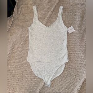 American Eagle Outfitters Light Gray Bodysuit